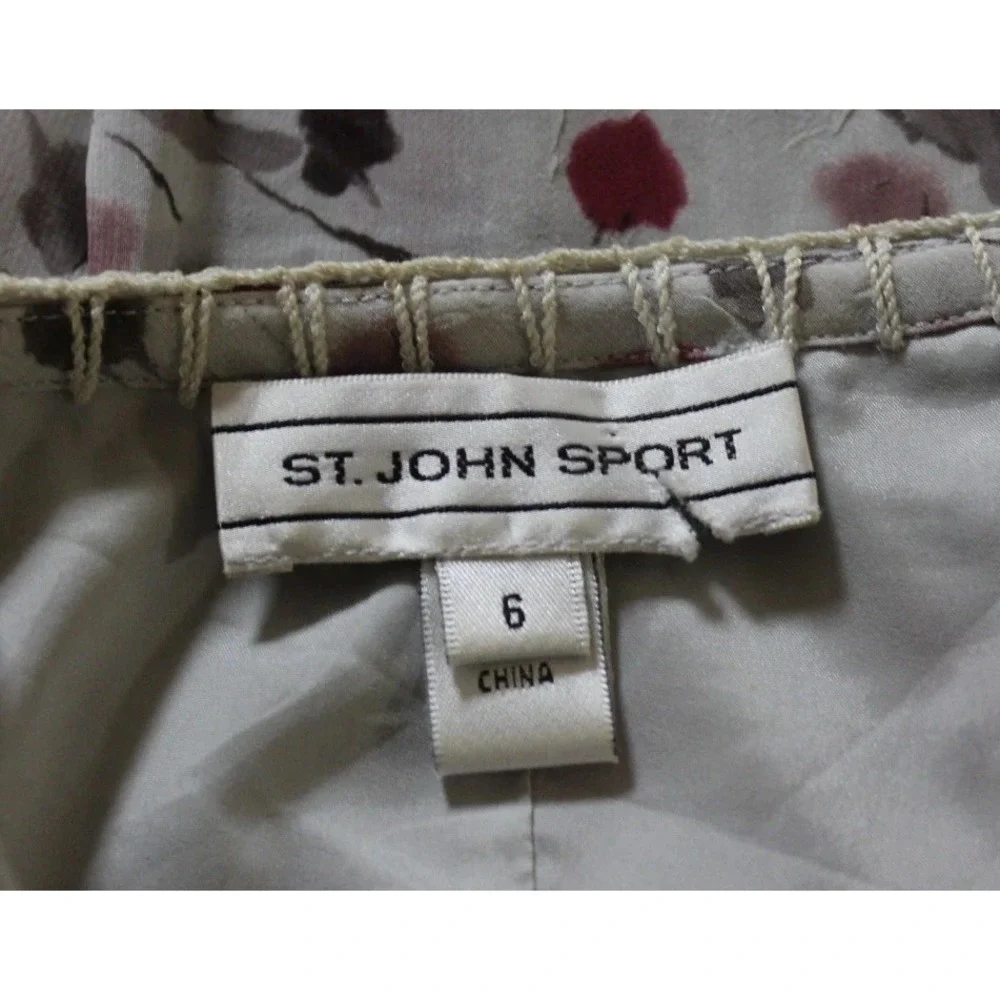 St.‎ John Sport Floral Pleated A-Line Skirt Twee Classic Luxury Sunday Best SZ 6